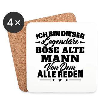 Ich bin dieser legendäre böse alte Mann - Untersetzer (4er-Set) - Weiß - Vorne