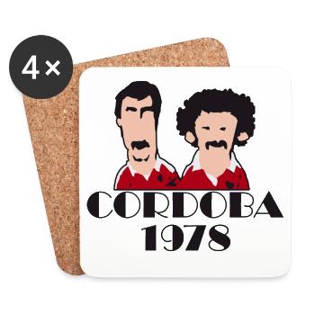 Cordoba 1978 Football Retro Maillot Cadeau - Dessous de verre (lot de 4) - blanc - Devant