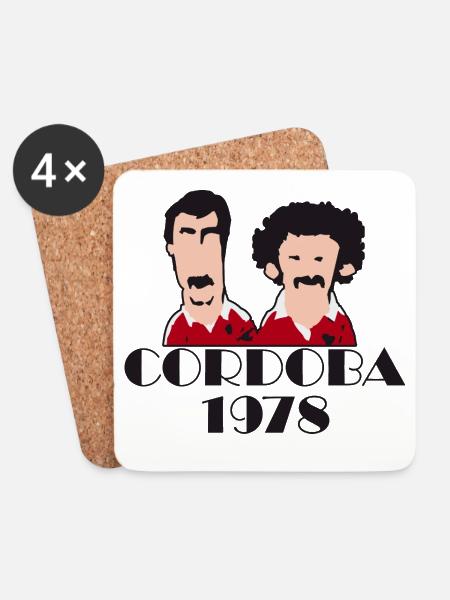 Cordoba 1978 Fussball Retro Geschenk Shirt - Untersetzer (4er-Set) - Weiß