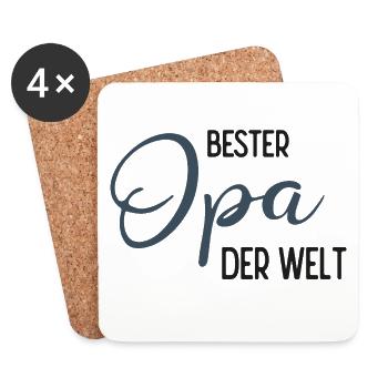 Bester Opa der Welt - Spruchdesign - Untersetzer (4er-Set) - Weiß - Vorne