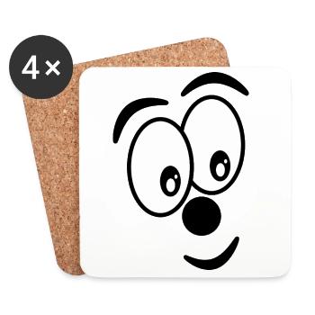 - HUMOR. LUSTIG - Untersetzer (4er-Set) - Weiß - Vorne