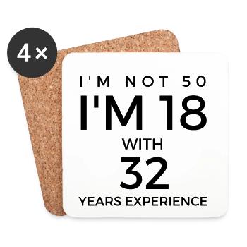 50th birthday - saying for 50th birthday - Coasters (set of 4) - white - Front