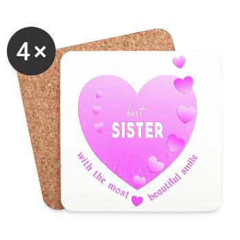 best sister - Untersetzer (4er-Set) - Weiß - Vorne