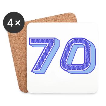 70. 70 YEARS. 70th ANNIVERSARY. 70 YEARS ANNIVERSARY. - Coasters (set of 4) - white - Front