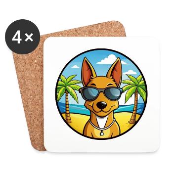Cirneco Dell Etna Hunderasse Cartoon Sonnenbrille Strand - Untersetzer (4er-Set) - Weiß - Vorne