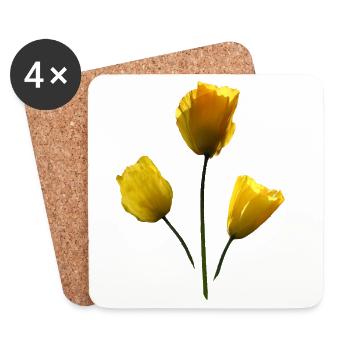 gelbe Mohnblumen gelber Mohn - Untersetzer (4er-Set) - Weiß - Vorne