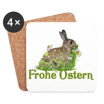 Frohe Ostern - Untersetzer (4er-Set) - Weiß - Vorne