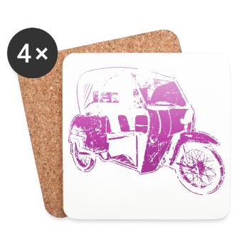 DDR Duo Kult-Oldtimer - Untersetzer (4er-Set) - Weiß - Vorne