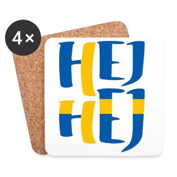 SCHWEDEN HEJ HEJ SCHWEDISCH - Untersetzer (4er-Set) - Weiß - Vorne