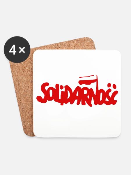 Solidarität - Solidarnosc - Untersetzer (4er-Set) - Weiß