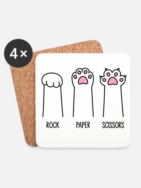 Rock Paper Scissors - Untersetzer (4er-Set) - Weiß