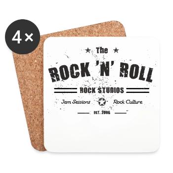 ROCK 'N' ROLL ROCK STUDIOS - Untersetzer (4er-Set) - Weiß - Vorne