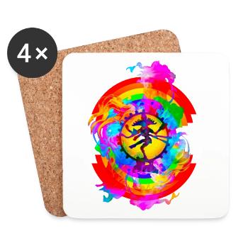 Regenbogen Shiva Tantra - Untersetzer (4er-Set) - Weiß - Vorne