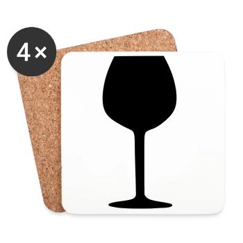 Wine Glass Black Grapevine Wine Gift - Coasters (set of 4) - white - Front