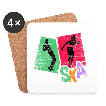 Grooviger Ska Trompetensound - Untersetzer (4er-Set) - Weiß - Vorne
