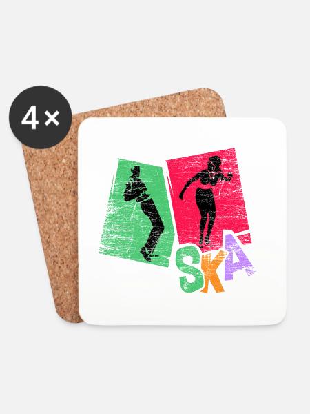 Grooviger Ska Trompetensound - Untersetzer (4er-Set) - Weiß