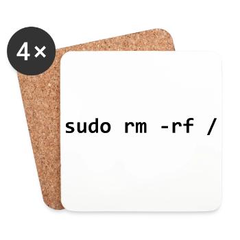 sudo rm rf - Untersetzer (4er-Set) - Weiß - Vorne