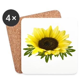 Sonnenblume - Untersetzer (4er-Set) - Weiß - Vorne