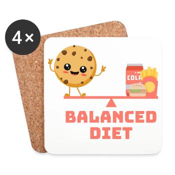 balanced cookie fastfood Diet - Untersetzer (4er-Set) - Weiß - Vorne