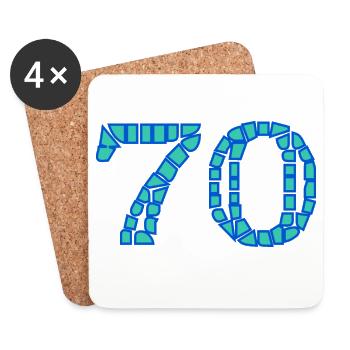 70. 70 YEARS. 70th ANNIVERSARY. 70 YEARS ANNIVERSARY. - Coasters (set of 4) - white - Front