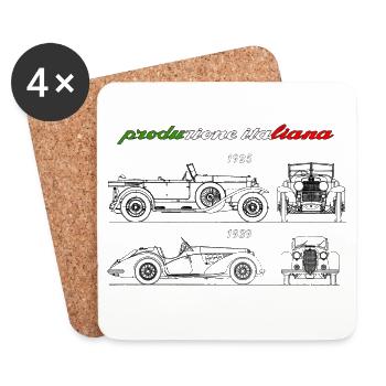 vintage car produced in Italy - Coasters (set of 4) - white - Front