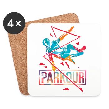 Furchtloser Parkour Stadtakrobat - Untersetzer (4er-Set) - Weiß - Vorne