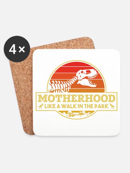 Motherhood Like a Walk in the Park - Untersetzer (4er-Set) - Weiß