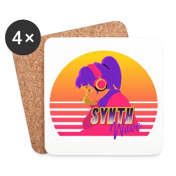 Synthwave Girl - Coasters (set of 4) - white - Front