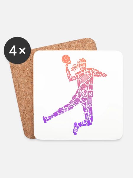 Handballspielerin Handball Mädchen Handballerin - Untersetzer (4er-Set) - Weiß