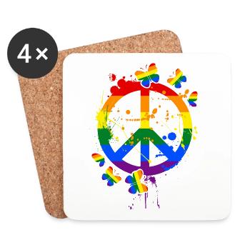 LGBT - Untersetzer (4er-Set) - Weiß - Vorne