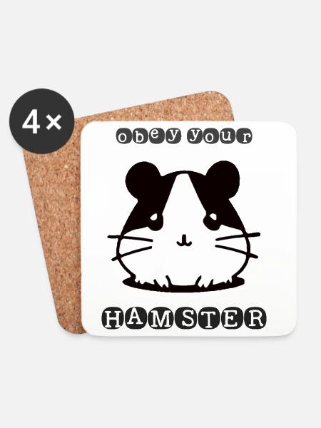 Obey your Hamster - Untersetzer (4er-Set) - Weiß