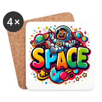 Space Astronautenkind - Untersetzer (4er-Set) - Weiß - Vorne