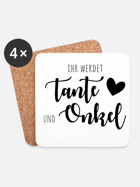 Ihr werdet Tante und Onkel! - Untersetzer (4er-Set) - Weiß