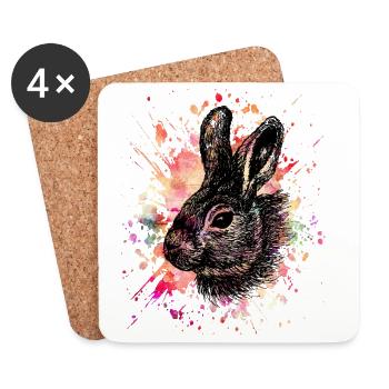 Hase - Untersetzer (4er-Set) - Weiß - Vorne