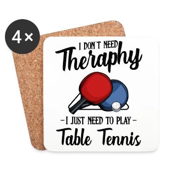 Ping-pong - Dessous de verre (lot de 4) - blanc - Devant