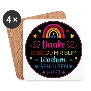 Danke dass Du mir beim Wachsen geholfen hast - Untersetzer (4er-Set) - Weiß - Vorne