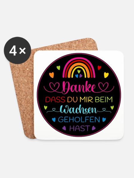 Danke dass Du mir beim Wachsen geholfen hast - Untersetzer (4er-Set) - Weiß