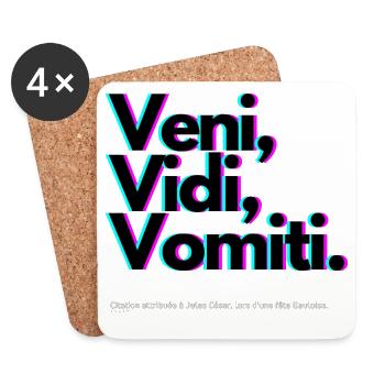 Veni Vidi Vomiti Neon - Dessous de verre (lot de 4) - blanc - Devant