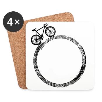 Cycling Bike Bicycle Sport Cycling Biker Cycling - Coasters (set of 4) - white - Front