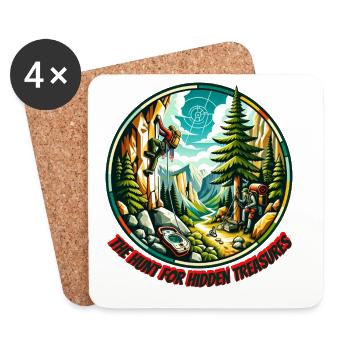 The Hunt for Hidden Treasures - Coasters (set of 4) - white - Front