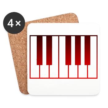 Musikinstrument - Klavier - Untersetzer (4er-Set) - Weiß - Vorne