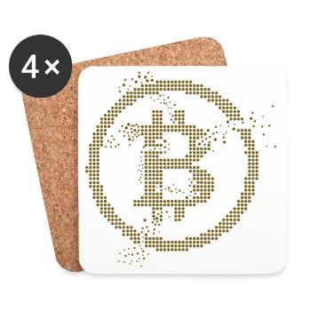 Bitcoin - Dessous de verre (lot de 4) - blanc - Devant