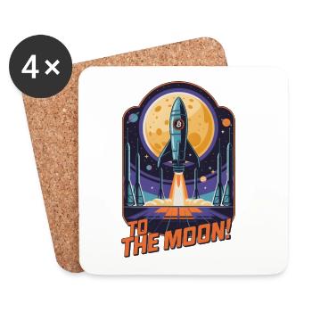 To The Moon - Coasters (set of 4) - white - Front