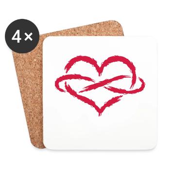 Herz Unendlich Endlose Liebe Symbol - Untersetzer (4er-Set) - Weiß - Vorne