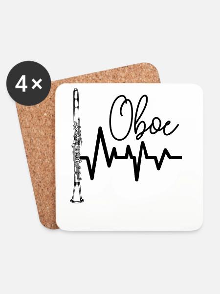 Oboe - Untersetzer (4er-Set) - Weiß