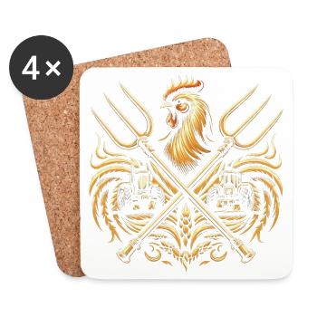 Farmer Logo - Coasters (set of 4) - white - Front