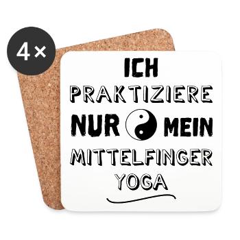 mittelfinger yoga - Untersetzer (4er-Set) - Weiß - Vorne
