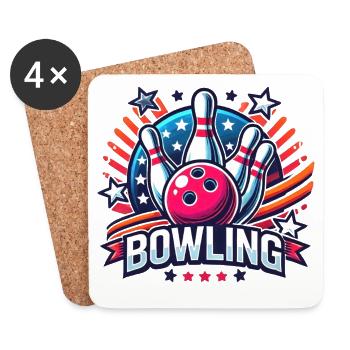 Bowling Logo - Dessous de verre (lot de 4) - blanc - Devant