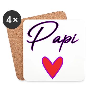 GRANDPA. DAD. FATHER'S DAY. HAPPY FATHER'S DAY - Coasters (set of 4) - white - Front