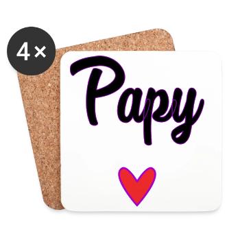 GRANDPA. DAD. FATHER'S DAY. HAPPY FATHER'S DAY - Coasters (set of 4) - white - Front